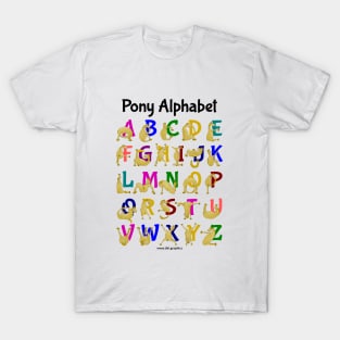 Pony Alphabet Chart, Colourful T-Shirt